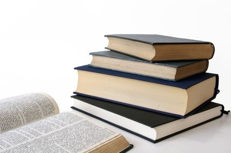 Books stacked up in a pile